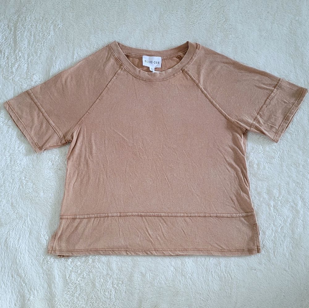 Olive + Oak Pale Rust Colored Top  - NWT